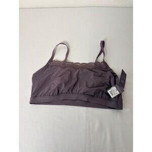 Auden Luxury Collection Luxe Stretch Unlined Scoop Bralette Purple gray XXL NEW